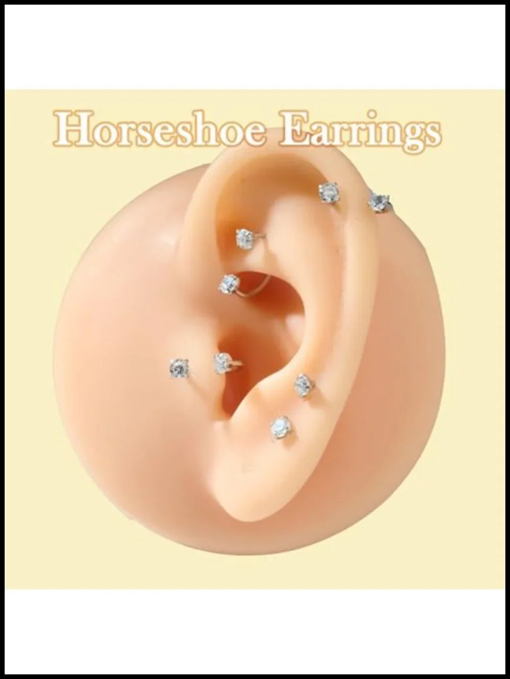 18g Horseshoe Nose Ring Double Gem Surgical Steel Hoop for Women Cartilage